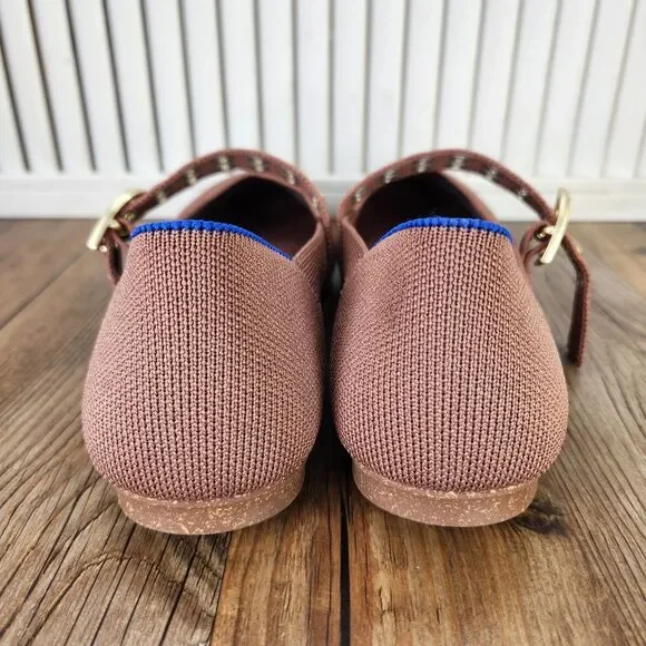 Rothy's The Ballet Mary Jane Flats Womens Size 9 Hazel Gold Buckle Comfort Shoes - Picture 4 of 9